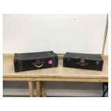 2 ANTIQUE METAL SUITCASES - VINTAGE