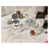 Tiny porcelain doll furniture tea set