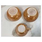 Fire King lusterware set 2 bowls 1 cup