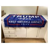 Two Trump flags one miscellaneous flag