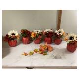 FALL DECOR FLOWERS AND PUMPKINS