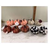 10 NEW DECORATIVE FABRIC PUMPKINS
