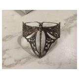 Sterling silver cuff with dragonfly design