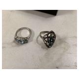 2 STERLING SILVER RINGS - GOLD & SILVER