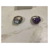 2 STERLING SILVER RINGS - GOLD & SILVER