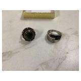 2 STERLING SILVER RINGS - GOLD & SILVER