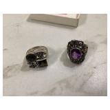 2 STERLING SILVER RINGS - GOLD & SILVER