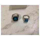2 STERLING SILVER RINGS - GOLD & SILVER