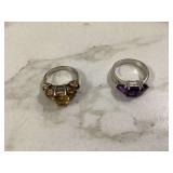 2 STERLING SILVER RINGS - GOLD & SILVER