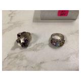 2 STERLING SILVER RINGS - GOLD & SILVER