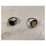2 STERLING SILVER RINGS - GOLD & SILVER