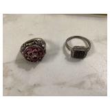 2 STERLING SILVER RINGS - GOLD & SILVER