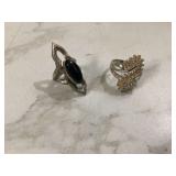 2 STERLING SILVER RINGS - GOLD & SILVER