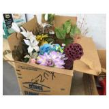 Decorative trinkets and faux flowers