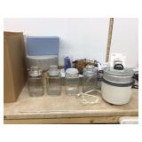 Glass and metal storage canisters for rice cooker
