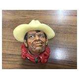 Vintage cowboy wall plaque made in England