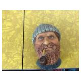 Vintage English chalkware wall plaque 1990 depicting a fisherman