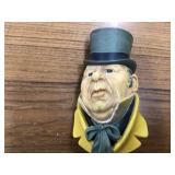 Vintage English Bossons chalkware plaque of Charles Dickens character Mr Mic