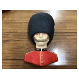 Vintage Bossons chalkware wall plaque featuring a Guardsman legend from 198