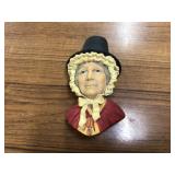 Vintage Bossons chalkware wall plaque of a Welsh lady from 1966