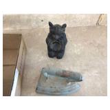 iron black bear bank; iron iron