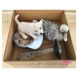 Duck puppy and feeder lawn ornaments