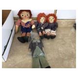 Vintage collectible toys Raggedy Ann & Andy doll set and red