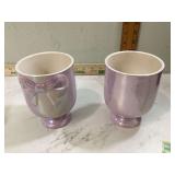 2 LAVENDER VASES - HOUSEHOLD MISC