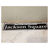 ”JACKSON SQUARE” TIN SIGN
