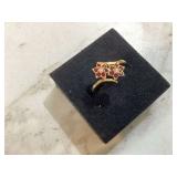 18K GOLD RUBY GEM RING - GOLD & SILVER