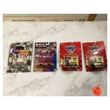 4 STOCK CARS WITH COLLECTOR CARDS