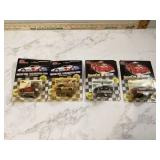 4 STOCK CARS WITH COLLECTOR CARDS