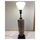 Mid Century 1960s Geometric Base Swirl Lamp - Mid