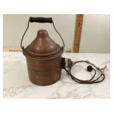 Antique copper glue pot