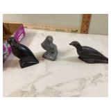 Eskimo bird figurines carved and signed