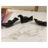 Carved signed Inuit seal figurines