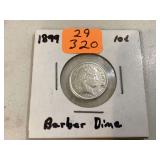 1899 BARBER DIME - COINS CURRENCY