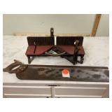 Vintage miter box and saw