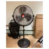 Large pedestal shop fan tall powerful cooling