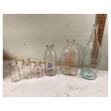 6 glass milk bottles 5 Michigan Dairy and 1 Sealtest
