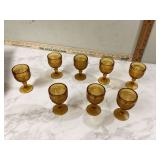 Set of 8 amber wine glasses 4-1 4