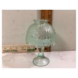 Vintage fairy lamp tealight holder with green floral design