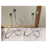 Two black and Blum chrome candelabras