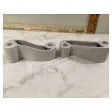Pair of gray candleholder planters by MCM Royal Haeger