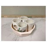Set of 4 adorable horseshoe carriage mugs
