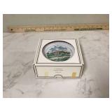 New set of 4 French porcelain canape plates