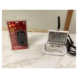 Halogen work light and outdoor timer
