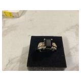 Sterling silver ring size 6 dark stone