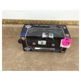 Die-cast police cruisers with display cases and 2 Johnny Lightning cars