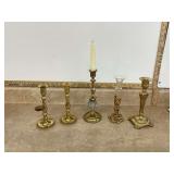5 METAL CANDLEHOLDERS - HOME DECOR